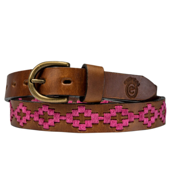Pampa pink polo belt handmade in Argentina by Estribos