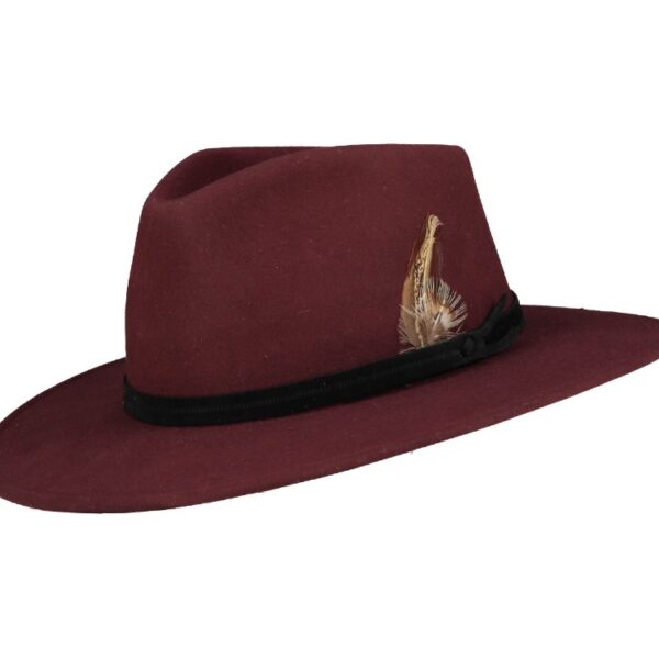 Fedora - Burgundy Fur Felt