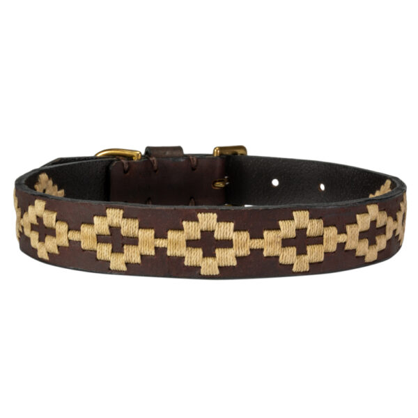 Polo Dog Collar in cream handmade in Argentina by Estribos
