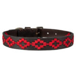 Red Polo Dog Collar handmade in Argentina by Estribos