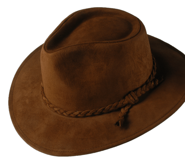 Fedora - Brown Suede Leather