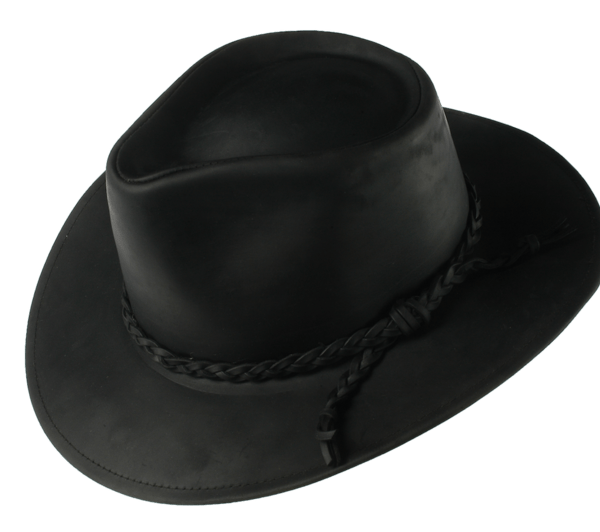 Fedora - Black Waxed Leather