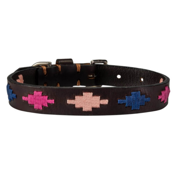 Inca Camilla Polo Dog Collar - Nickel Pattern