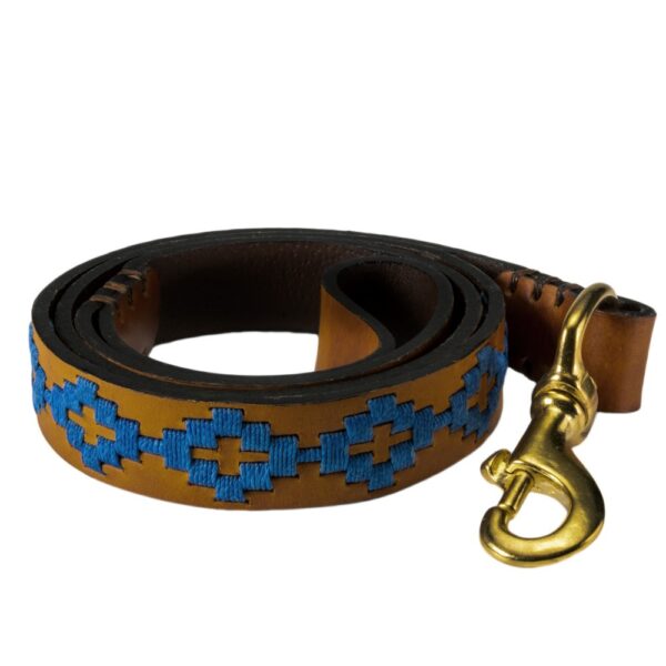 Pampa polo dog lead in blue handmade in Argentina by Estribos