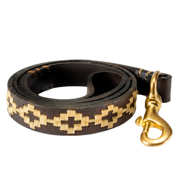 Pampa polo dog lead in beige handmade in Argentina by Estribos