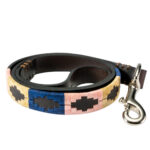 Leather embroidered dog lead